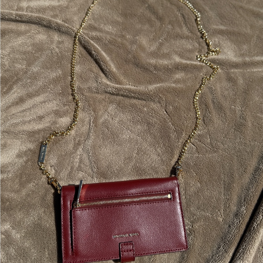 Michael Kors Burgundy Leather Crossbody Bag